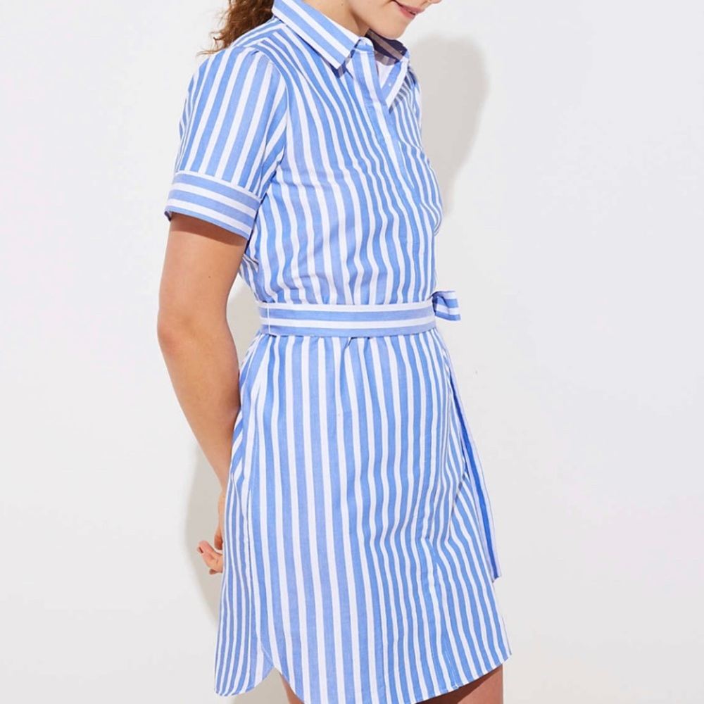 NWOT Loft Blue Cotton Poplin Shirtdress